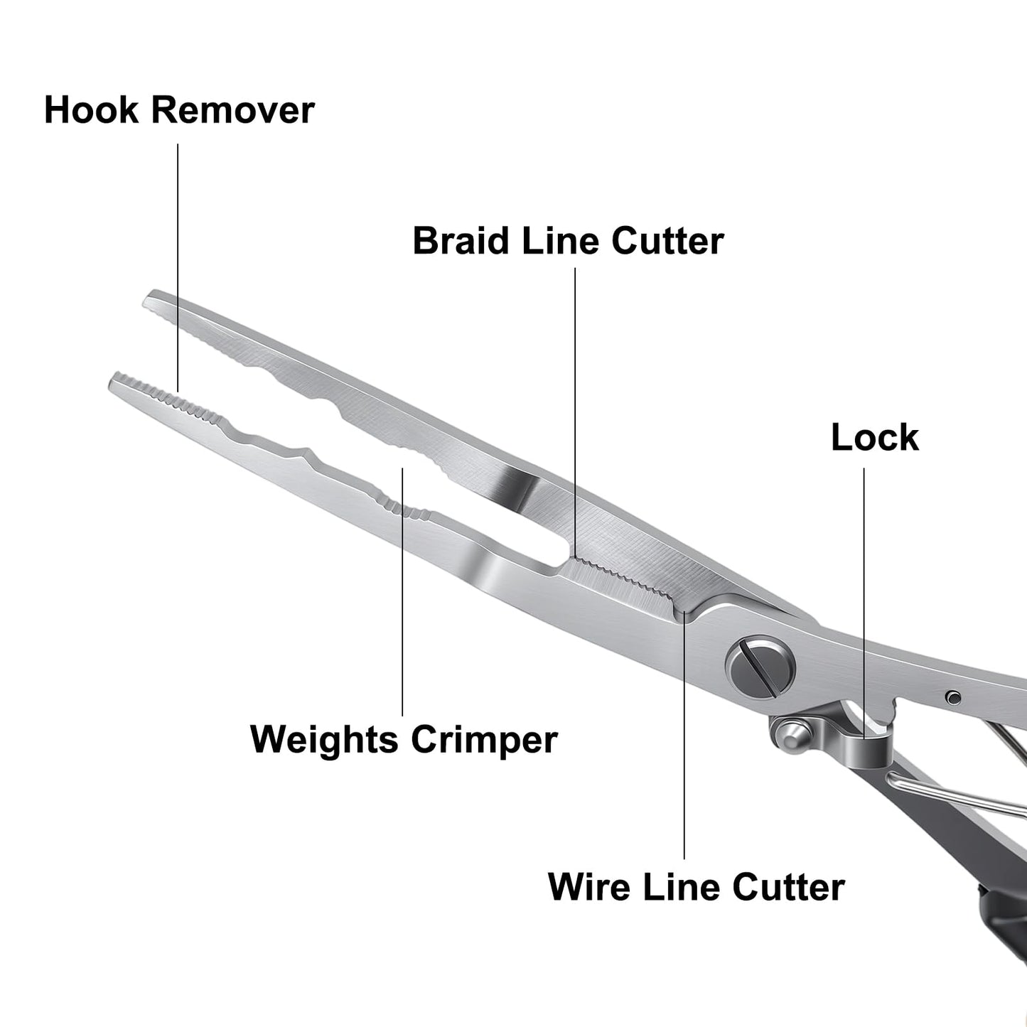 Fishing Pliers Hook Remover Tool, Stainless Steel Fishing Needle Nose Pliers Saltwater Freshwater, Fish Dehooker Plyers with Lanyard, Fish Multitool Gear with Braided Line Cutter