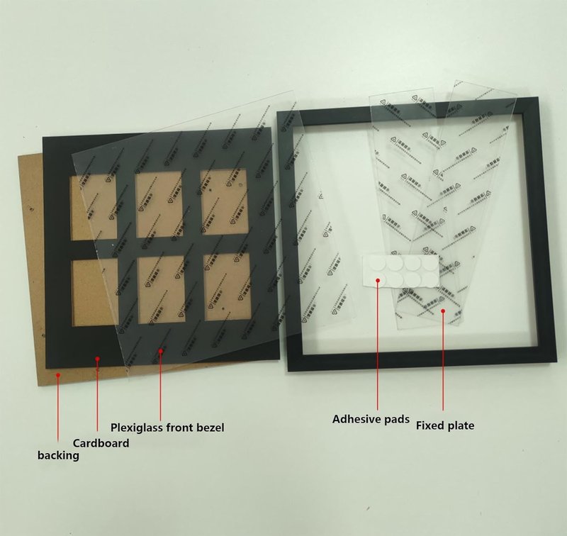 Baseball Display Card Box - 6 Graded Sports Trading Card Frames with UV Protection | Black
