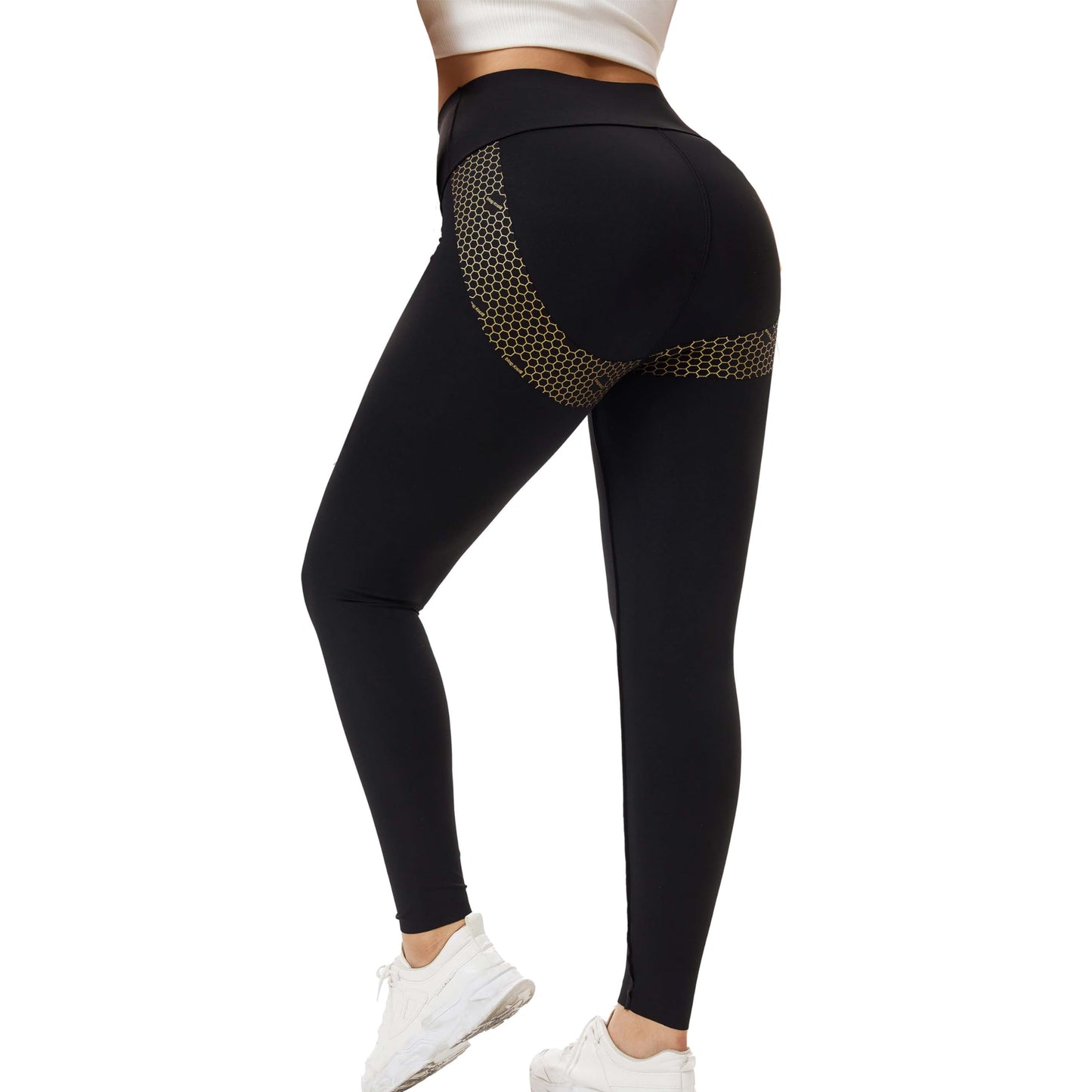 Curvphilo Compression Leggings Butt Lifting Tummy Control Stretchy Pants Yoga Pants Seamless High Waist Shapewear Tights(XL/XXL, Black)