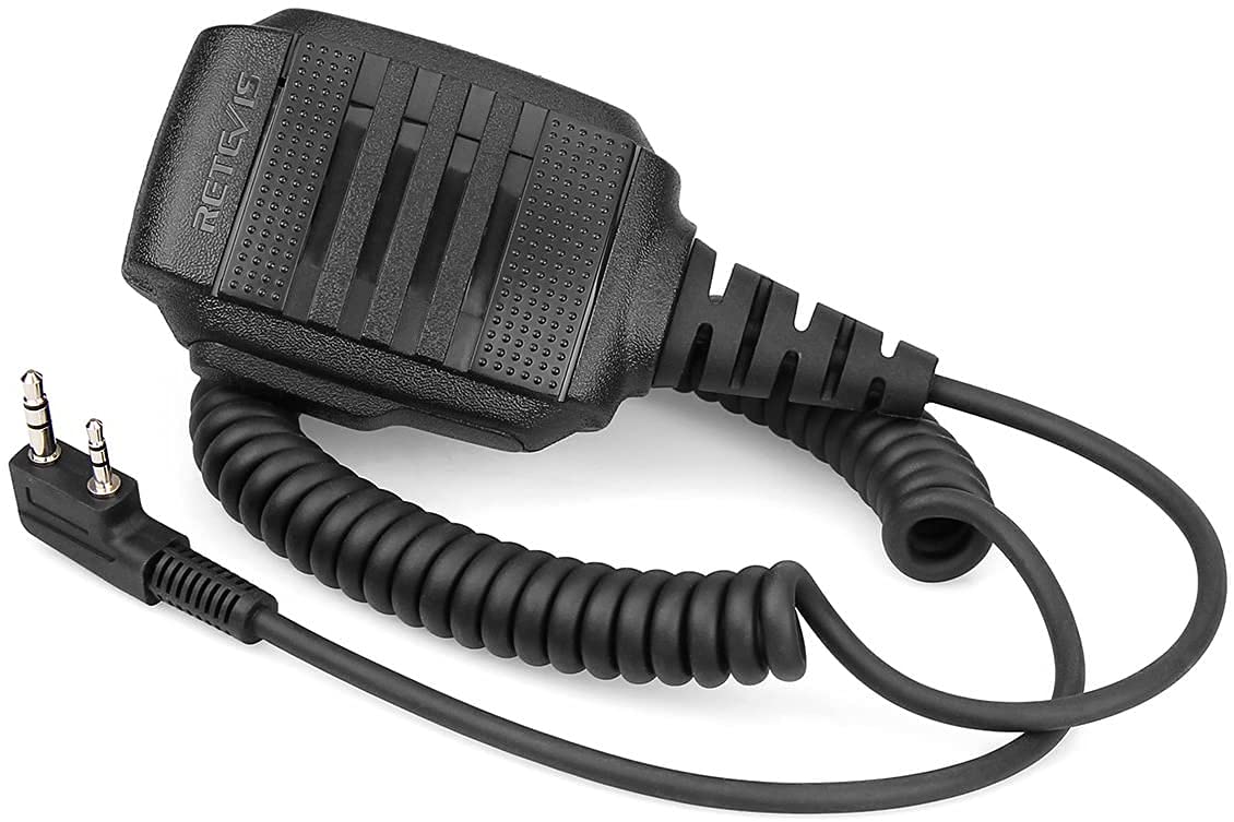 Retevis Walkie Talkie Speaker Mic,IP54 Waterproof Shoulder Mic, Compatible with RT68 RT22 RT21 H-777 RT86 RT27 RT85 RB26 RB45 BAOFENG UV-5G 888S 5RM Kenwood Samcom Arcshell Two Way Radios (2 Pack)