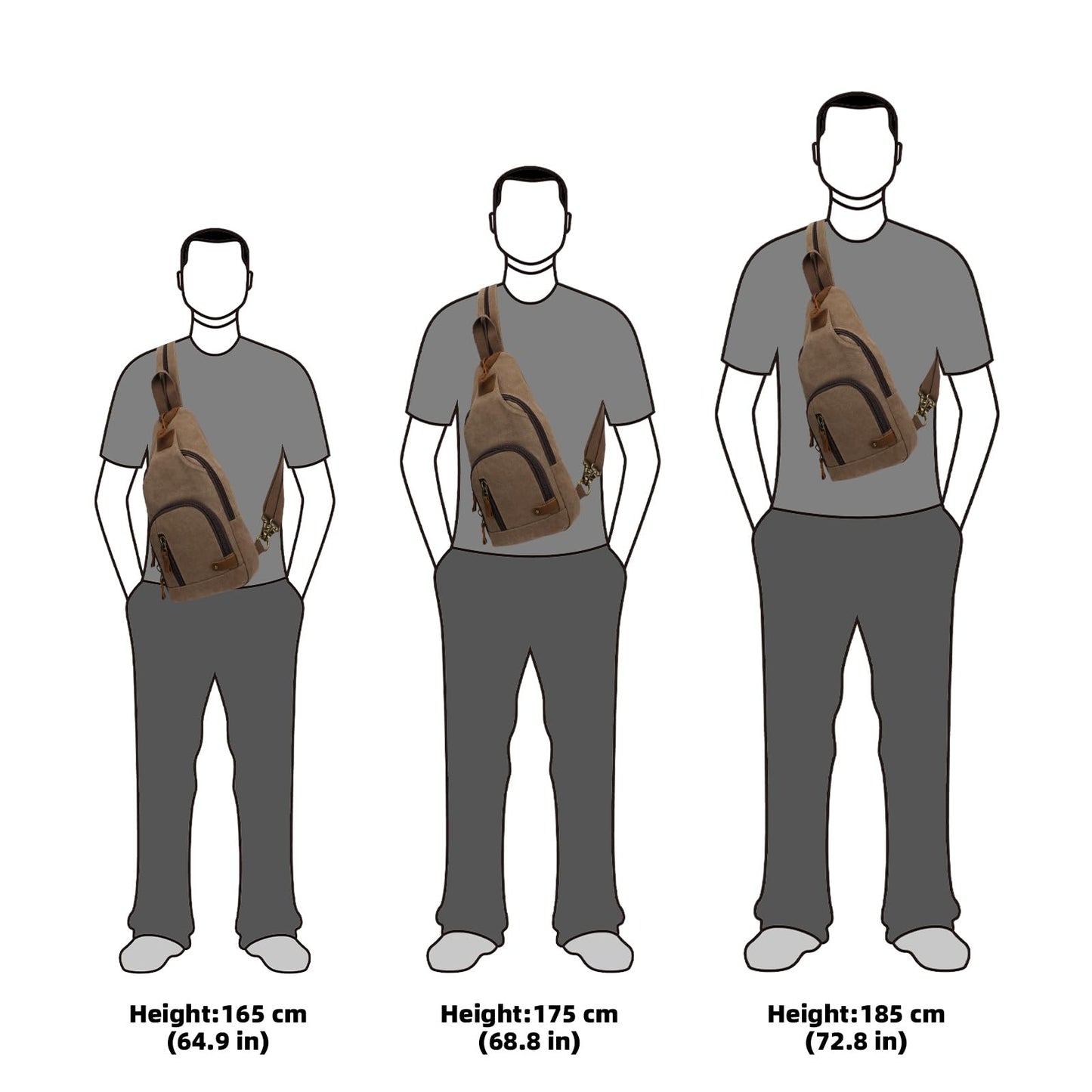 KL928 Canvas Sling Bag Crossbody Backpack Shoulder Casual Rucksack for Men Women
