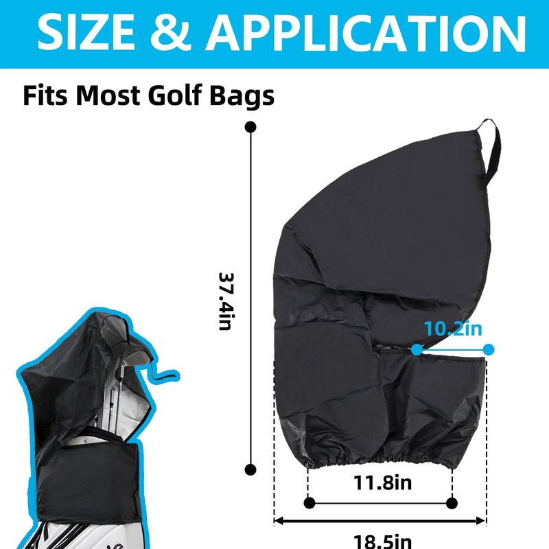 CartClan Upgrade Golf Bag Rain Hood Waterproof Golf Bag Rain Cover for Golf Club Bags Fit Almost All Golfbags or Carry Cart