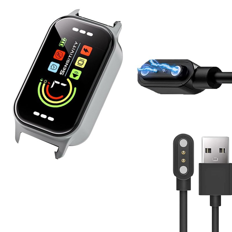 Lamshaw Compatible with Heijace Dog Bark Collar Charger, Magnetic USB Charging Cable Replacement Charger Cable Compatible with Heijace Dog Bark Collar (2 Pack-Black+White)