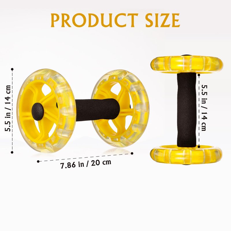 Exercise Ab Roller Wheel Tummy Weight Equipment Abdominal Roller Hand Weights Dumbbell for Yellow Fitness Device