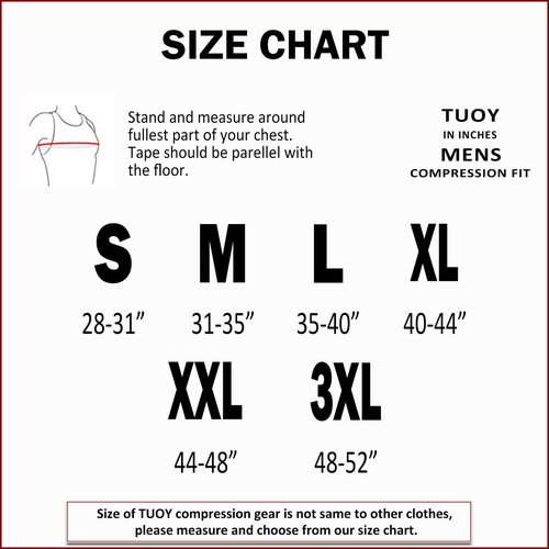 TUOY Men's Padded Compression Shirt Protective Shirt Rib Chest Protector for Football Paintball Baseball White