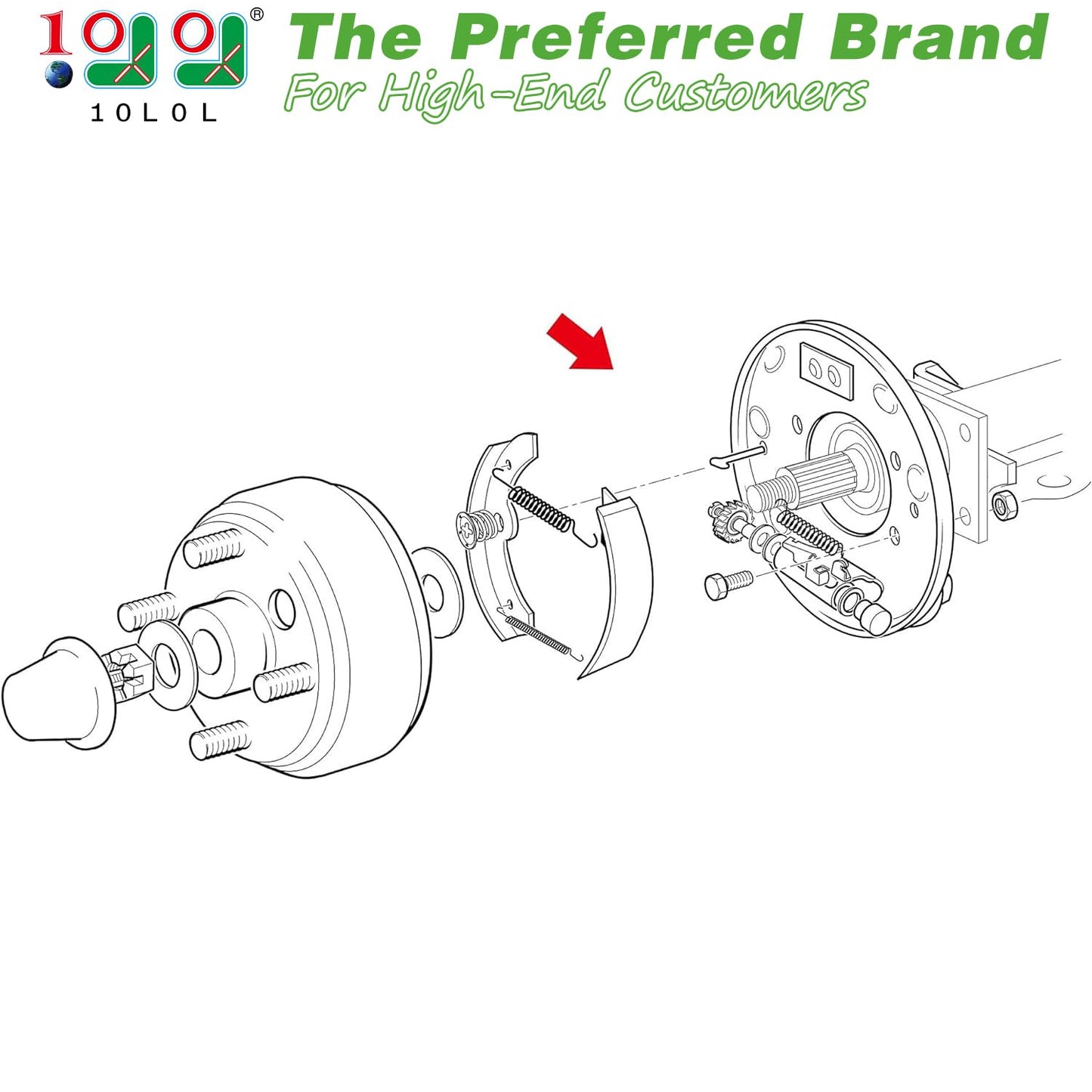 10L0L Golf Cart Brake Assembly with Brake Shoes 2 PCS for EZGO TXT PDS Medalist 1996-up for Yamaha G14 G16 G19 G20 G21 G22 Driver and Passenger Side OEM#70998-G02 70998-G01