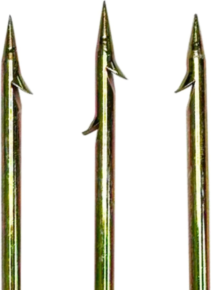 **3-Prong Spearfishing Harpoon Tip - 8mm Stainless Steel Chrome Gold Fork for Precision & Durability | 5" x 2" Threaded**