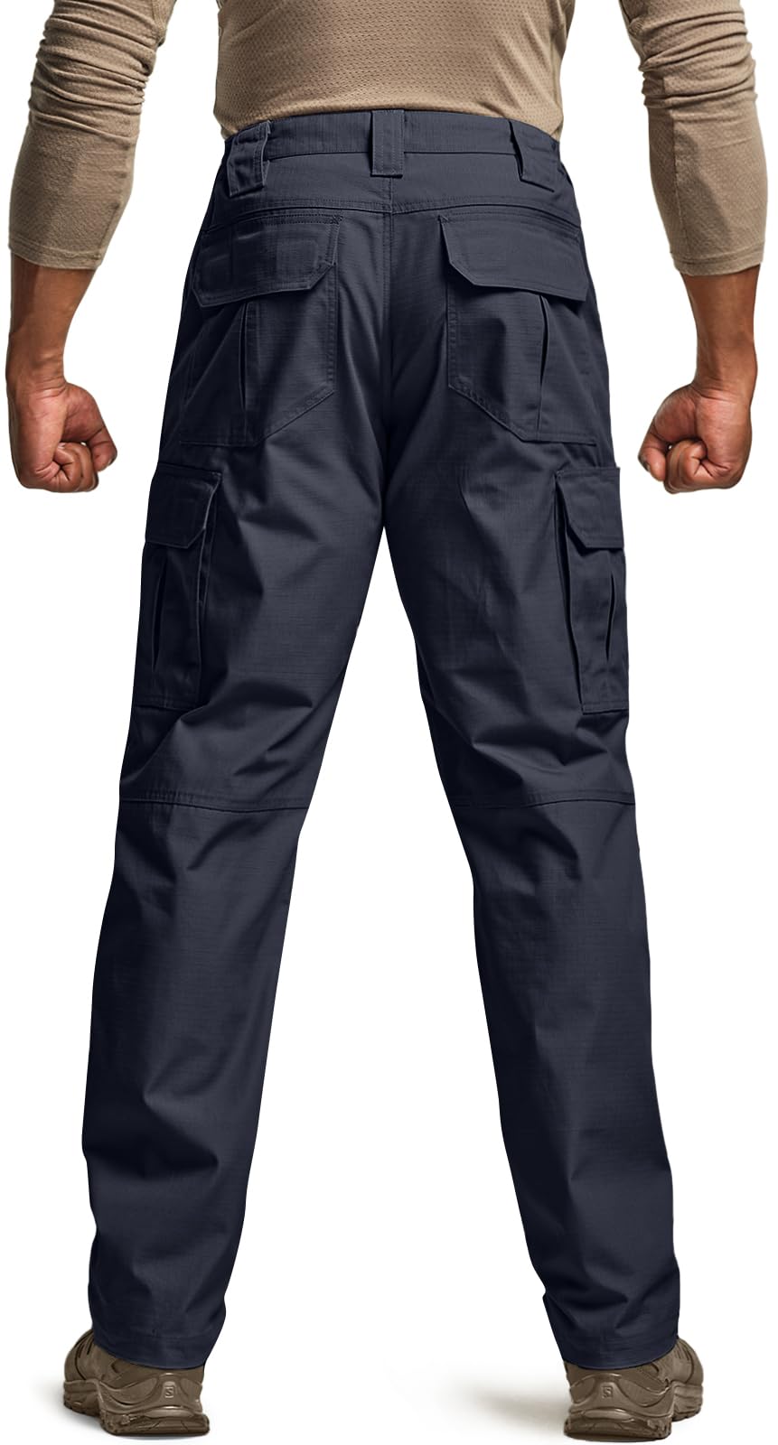 CQR Men's Tactical Pants, Water Resistant Ripstop Cargo Pants, Lightweight EDC Work Hiking Pants, Outdoor Apparel, Raider Police Navy, 34W x 32L