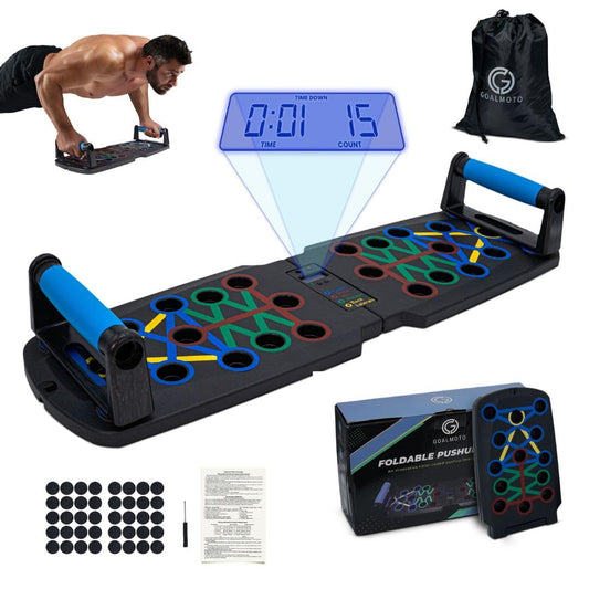 Push Up Board with Automatic Smart Counter, Portable Multi-Function 9 in 1 pushup board, Foldable Push Up Board for men and women, Strength Training Equipment