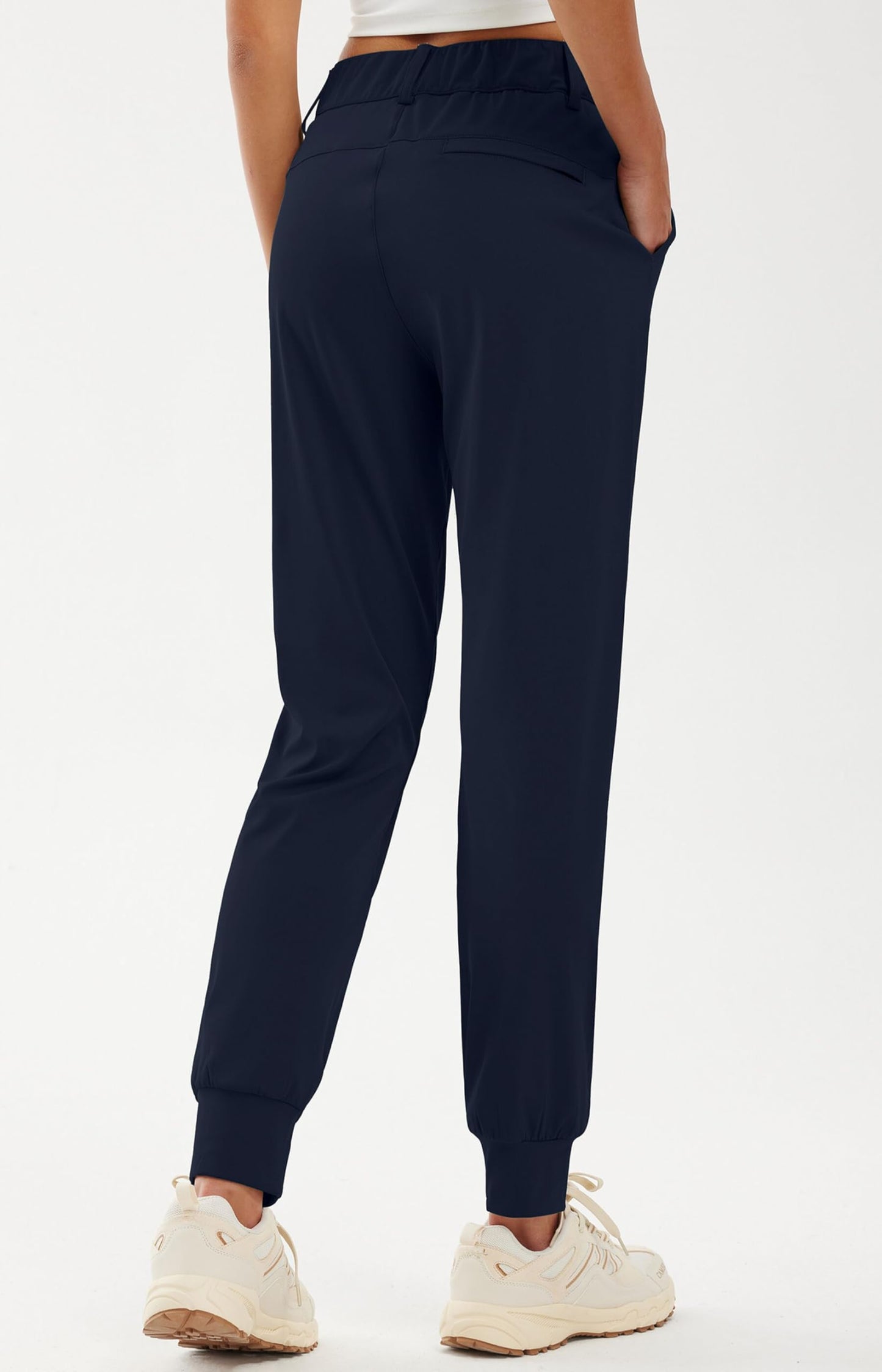 Libin Women's 4-Way Stretch Golf Joggers Pants with Pockets, Tapered Athletic Running Sweatpants, Work Dress Casual Slacks for Women, Navy Blue S