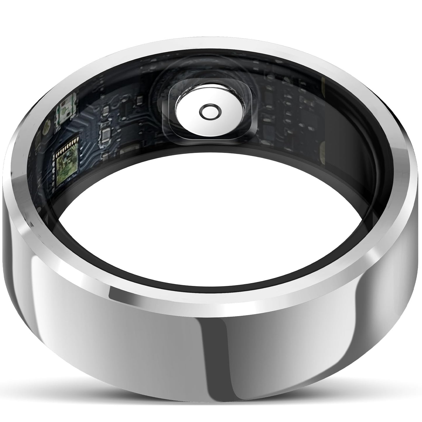 Smart Ring with Air Gesture Control, Health Tracker, 7-Day Battery, IPX8 Waterproof, Heart Rate & Sleep Monitor - Stylish Fitness Ring for Men & Women, Compatible with iOS/Android, Size 10,Silver