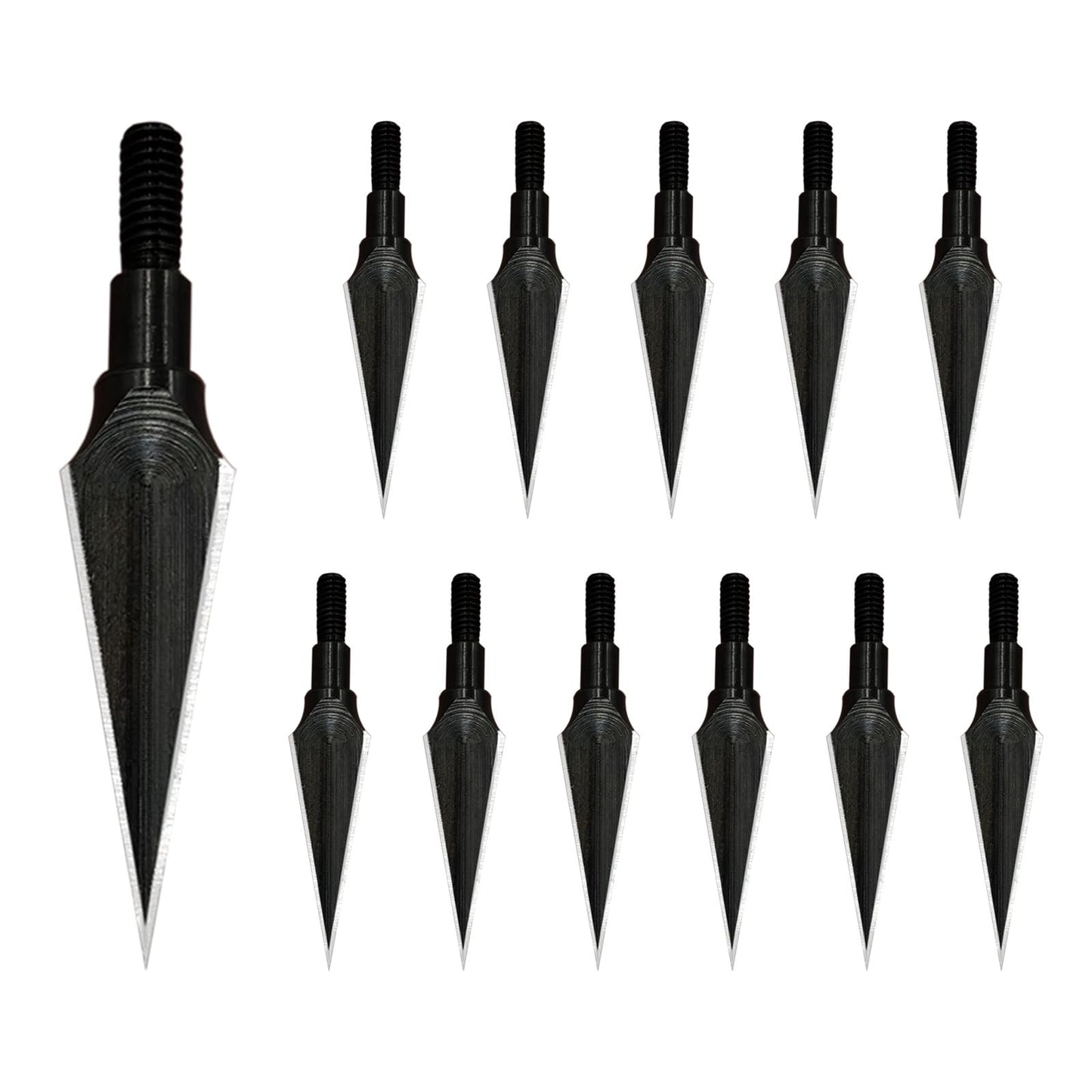 Traditional Archery Broadheads 100/125 Grain - Heat-Treated Arrow Tips for Compound, Recurve Bow & Crossbow, 12 PK for Hunting & Target Practice with 1 PK Broadhead Storage Case (100 Grain Break)