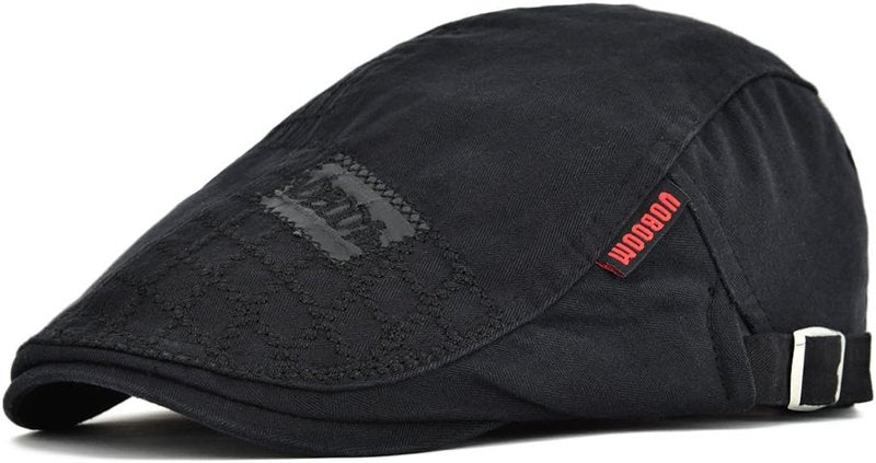 Men's Cotton Adjustable Newsboy Beret Cap - Stylish Ivy Cabbie Flat Hat for All Seasons