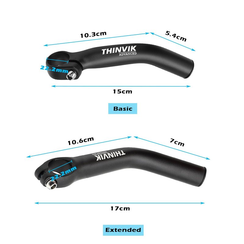 Thinvik Bike Bar Ends, Aluminium Alloy MTB Bicycle Bar Ends, One-piece Forging Bike Handlebar Ends for Mountain Bike, Matte Black - basic