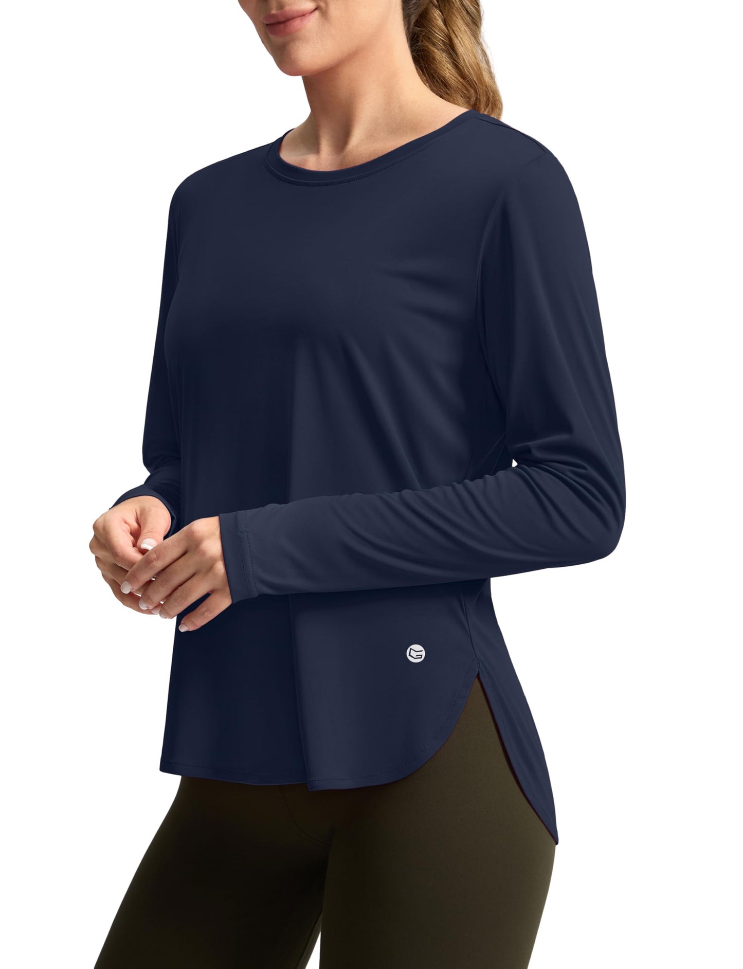 Women's Sun Shirts UPF 50+ Long Sleeve UV Protection Shirt Lightweight Quick Dry Workout Hiking Tops for Women(Navy,XS)