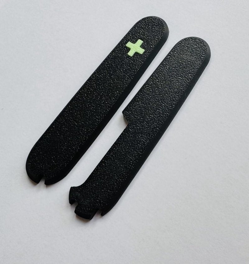 Replacement Covers For Victorinox Scales Plus 91mm Plastic Handles With Extra Pen Slot And Glowing Cross (Army Green)