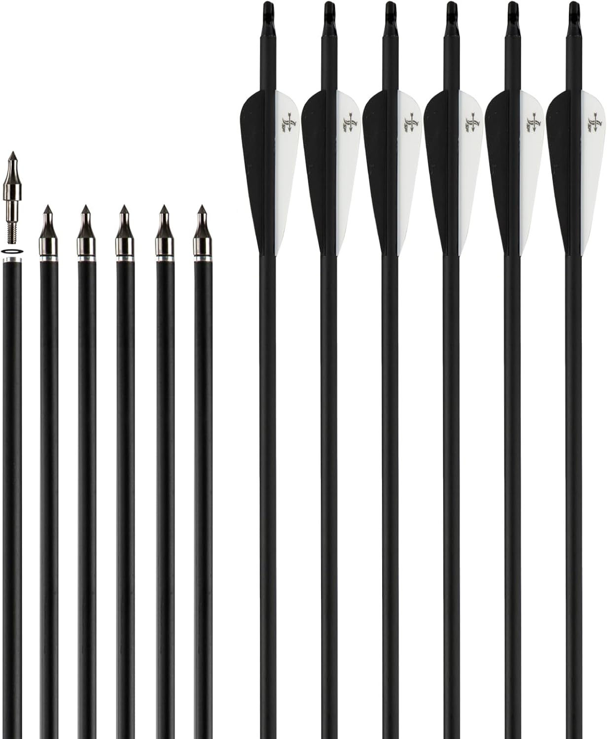 Carbon Arrow Practice Hunting Arrows - Spine 500 for Compound & Recurve Bow | 28-30 Inch (Pack of 12)