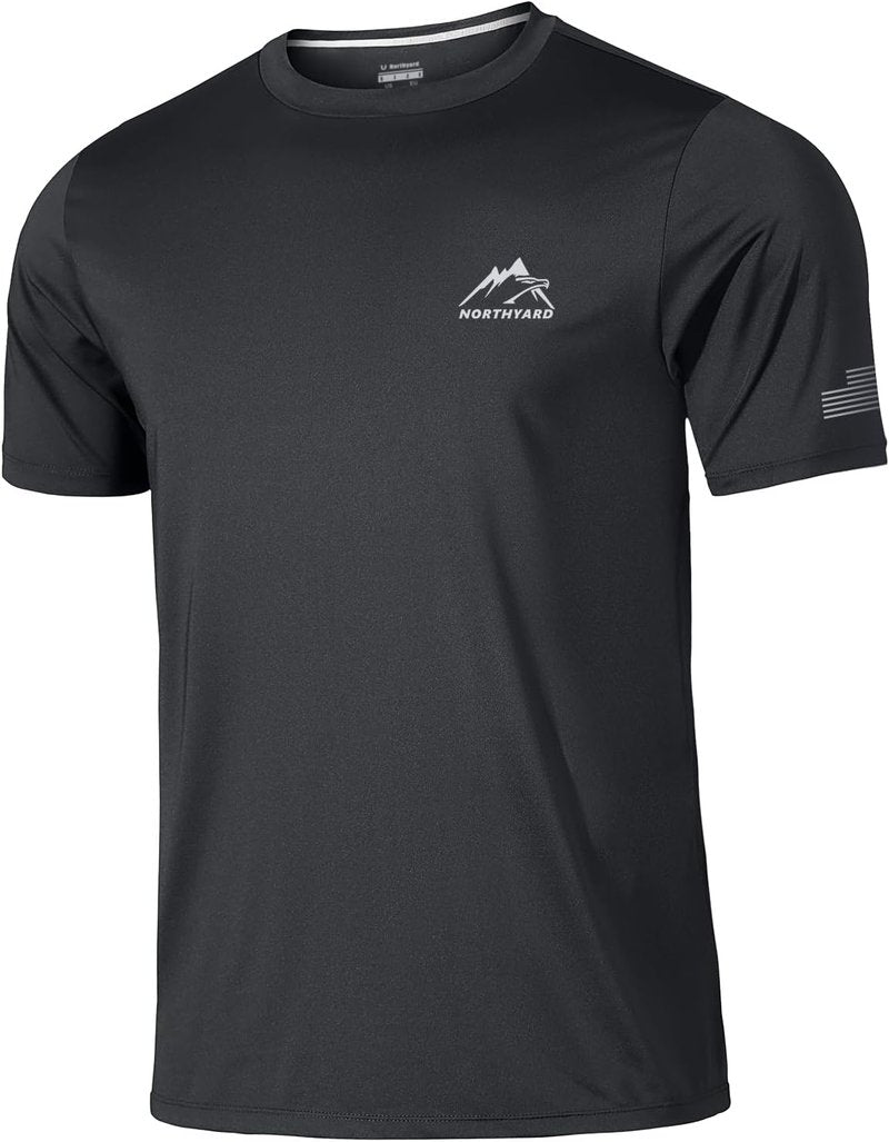 NORTHYARD Men's UPF 50+ Sun Protection Rash Guard - Short Sleeve Athletic Swim Shirt for Running & Workouts