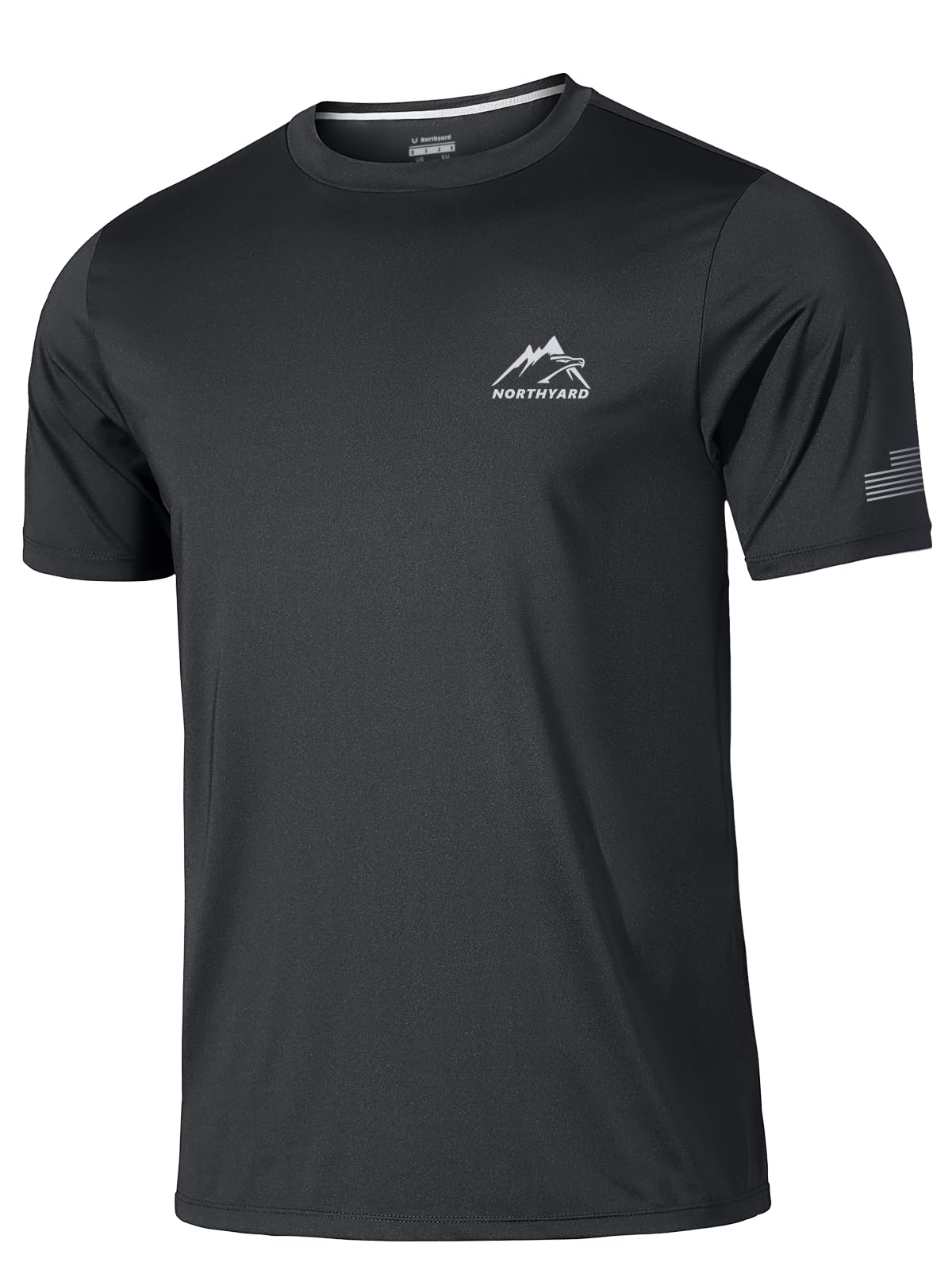 NORTHYARD Men's UPF 50+ Sun Protection Shirt Short Sleeve Swim Rash Guard SPF UV Athletic Workout Running T-Shirt Black XL