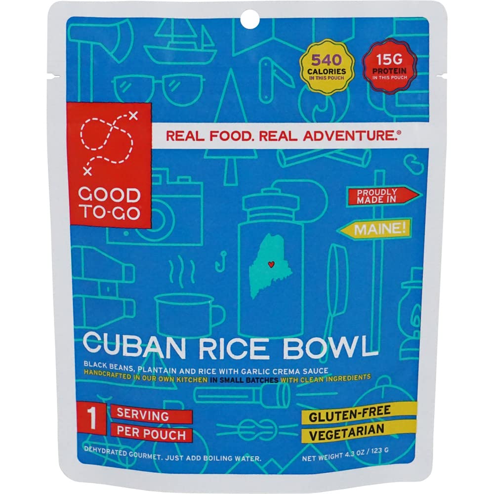 GOOD TO-GO Cuban Rice Bowl | Camping Food, Backpacking Food (Single Serving) | Just Add Water Meals, Backpacking Meals | Dehydrated Meals Taste Better Than Freeze Dried Meals