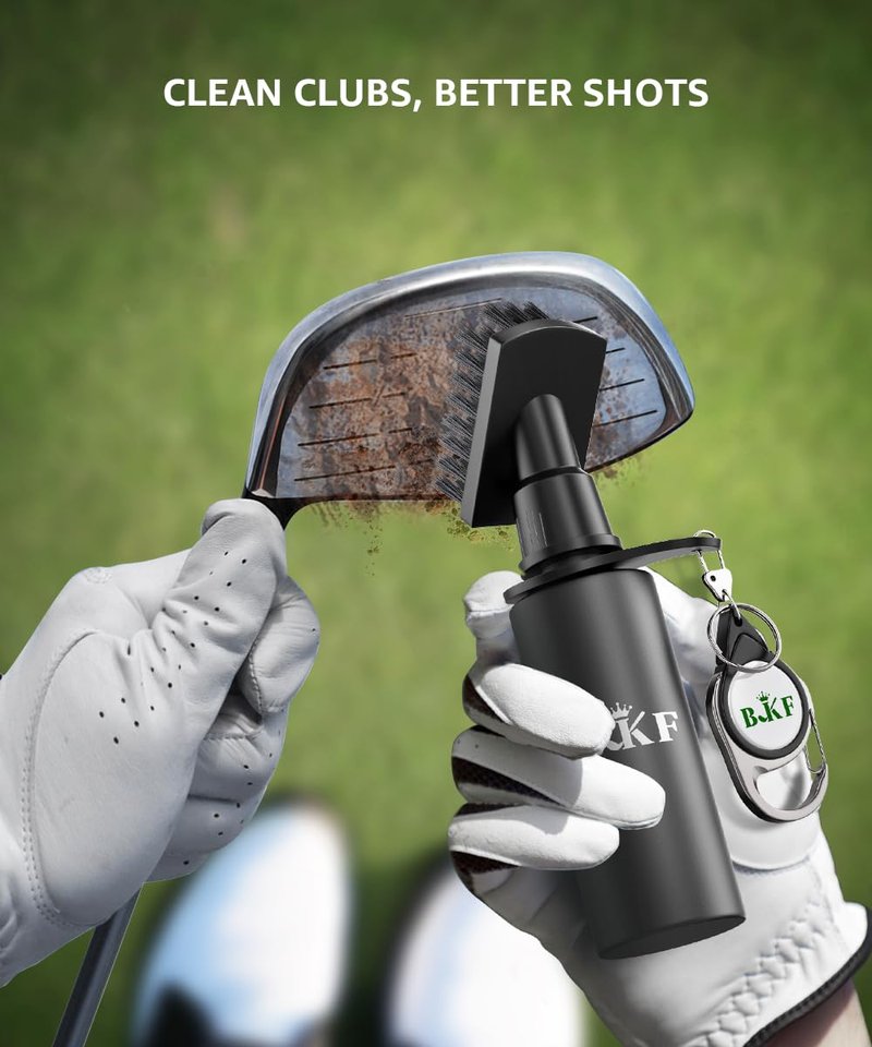 Golf Club Cleaner Brush Anti-Leak Bottle Holds 4.5 Ounces of Water with Gift Box for Club Grooves, Essentials Golf Accessories for Men, Best Golf Gifts for Men/Women (2)