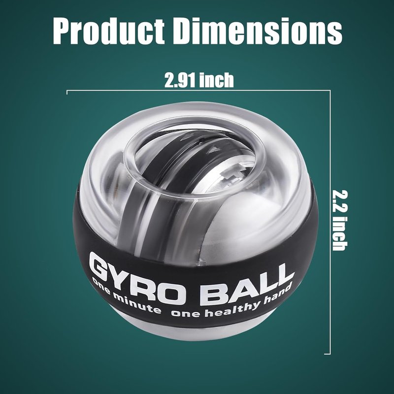 LUMIXA Gyroscopic Hand Exerciser Ball - Auto-Start Wrist & Forearm Strengthening | Muscle Rehab Tool