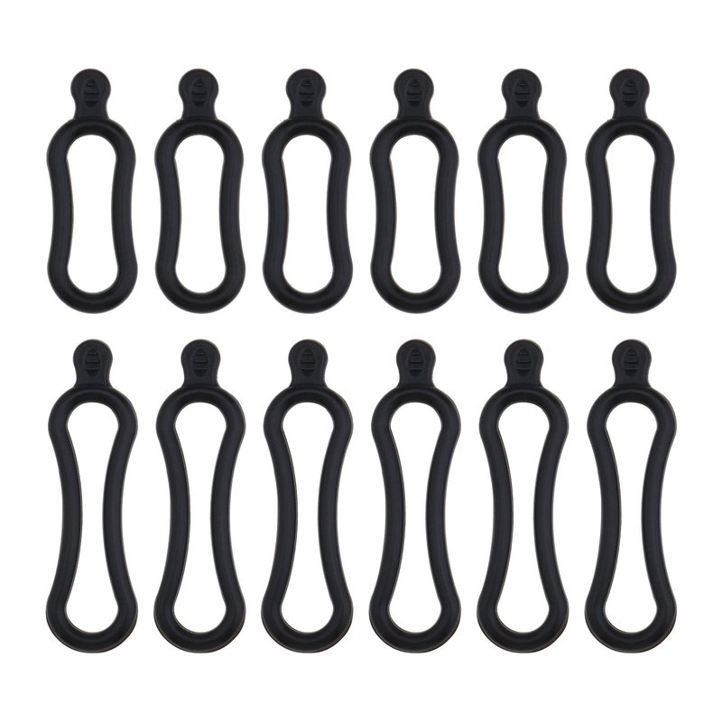 Create idea 12PCS Bicycle Silicone Fixing Straps Bands for Fastening Bike Light Flashlight Headlamp Stretchable O Rings Mounting Holder Bike Accessories Black