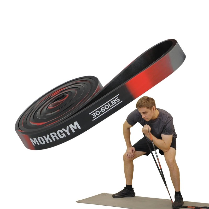 MOKRGYM Resistance Band – Natural Rubber, Non-Allergenic & Durable,Portable for Home, Gym & Outdoor Workouts Fitness Exercise and Rehabilitation (Green,50-125 LBS) (Black-camo, 30-60 LBs)