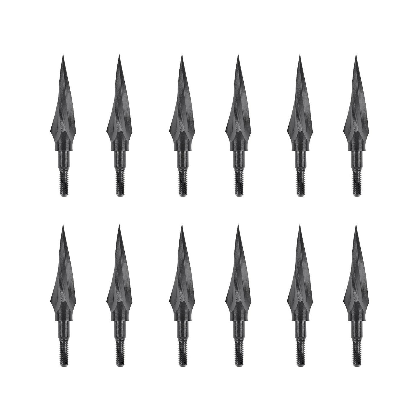 12 Pack Hunting Broadheads 100/120/125/150 Grain Traditional Archery Arrow Tips for Compound Recurve Bow Crossbow Shooting Black