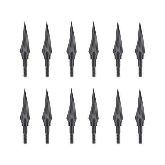 12 Pack Hunting Broadheads 100/120/125/150 Grain Traditional Archery Arrow Tips for Compound Recurve Bow Crossbow Shooting Black