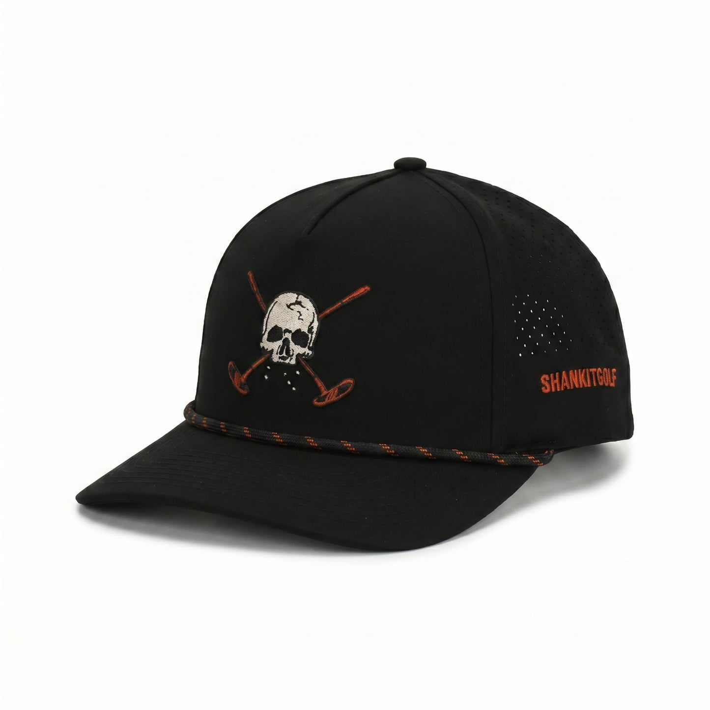 SHANKITGOLF Black Skull Rope Golf hat Adjustbale one Size fits All