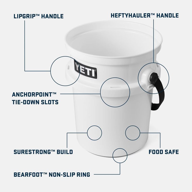 YETI Loadout 5-Gallon Bucket - Durable Impact Resistant Fishing & Utility Bucket
