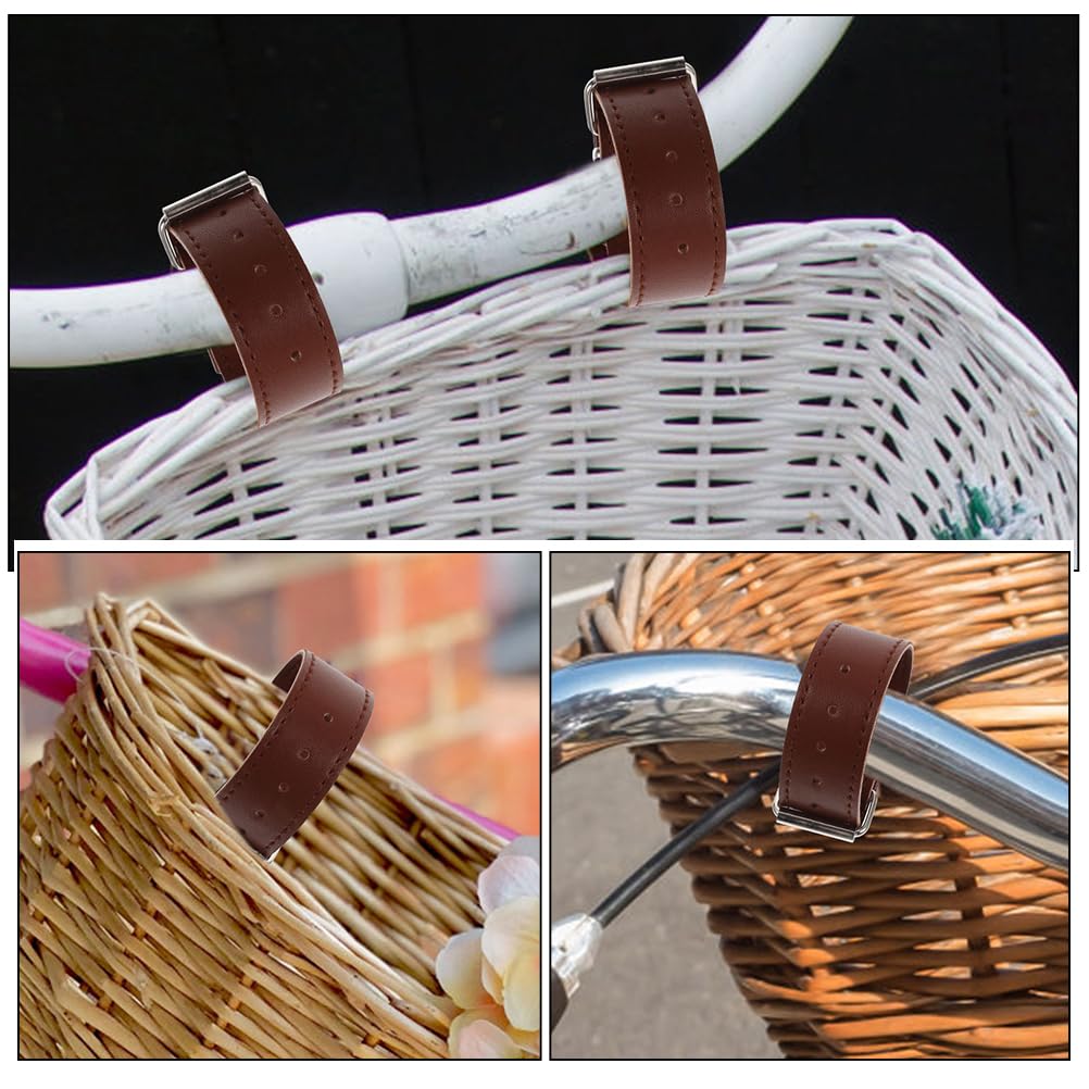 Abaodam Adjustable Bike Front Basket Straps 4 Pairs Sturdy Cycling Basket Belts for Kids and Outdoor Use 8.85X1.18X0.78In