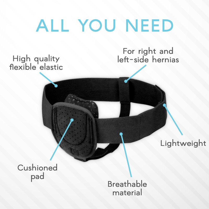 Adamson H2: Hernia Belts for Men - Adjustable Inguinal Hernia Belt Left or Right Side - Groin Compression Wrap with Adjustable Waist Strap - Univeral Fit Discreet Under Clothing & Comfortable Support