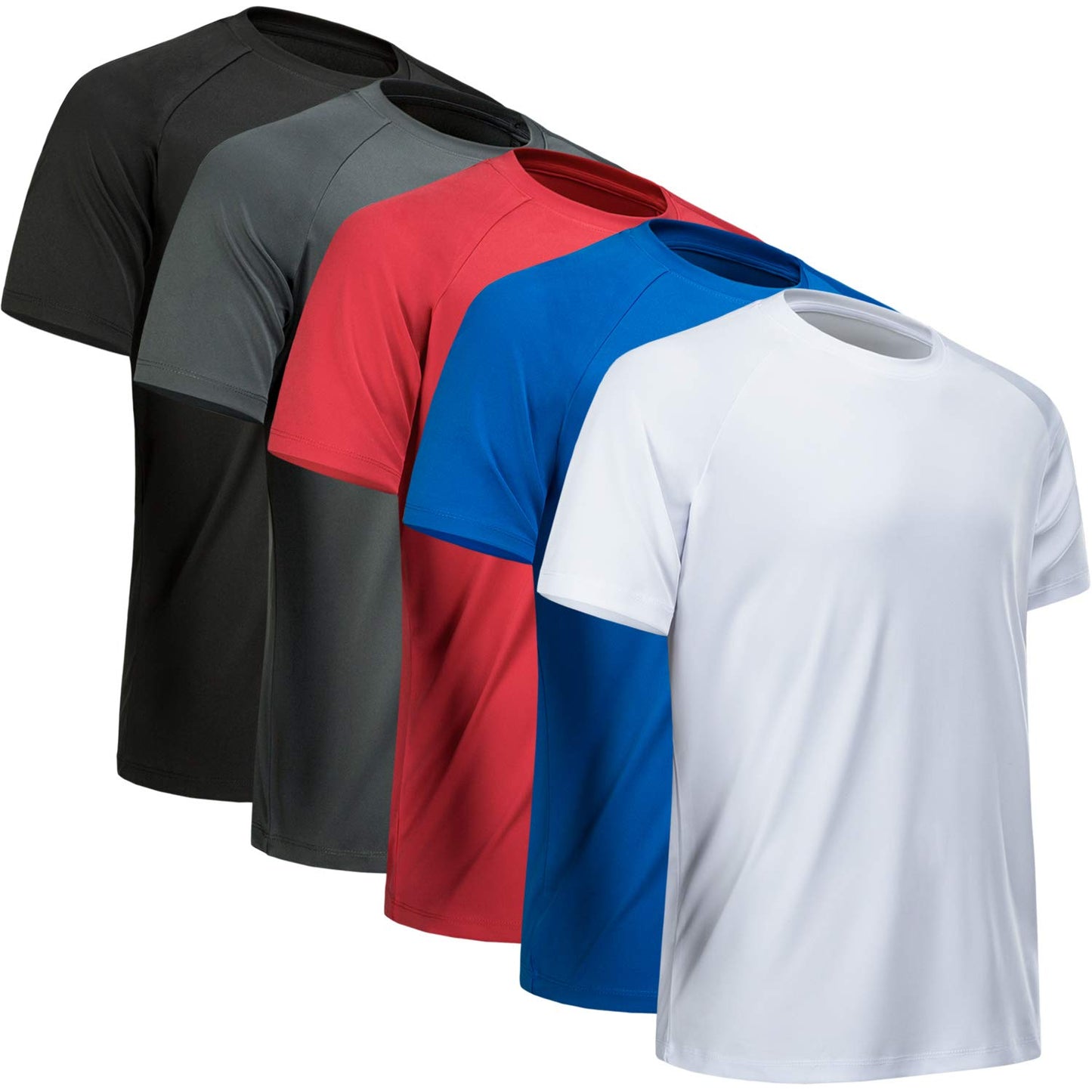MCPORO Workout Shirts for Men Short Sleeve Quick Dry Gym T Shirt, Small
