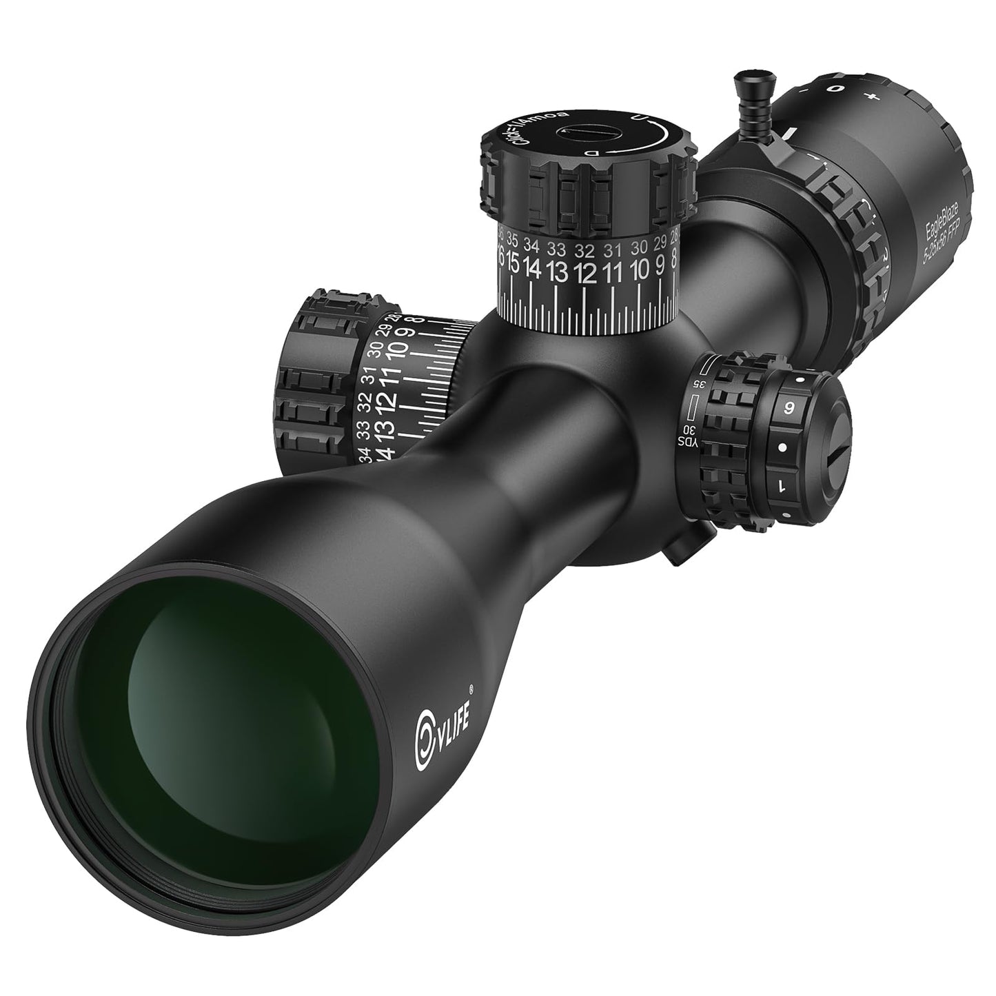 CVLIFE EagleBlaze 5-25x56 FFP Rifle Scope - ED Glass, Zero Stop, Illuminated Reticle, Side Parallax Adjustment - First Focal Plane - Long Range Rifle Scope for Hunting - 34mm Tube