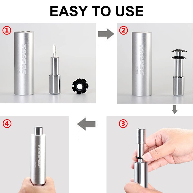 SONZUIA Bike Fork Star Nut Setting Tool Installer with 5 Bike Star Nut and 2 Spare Special Screws (for 1-1/8" Fork Tubes)