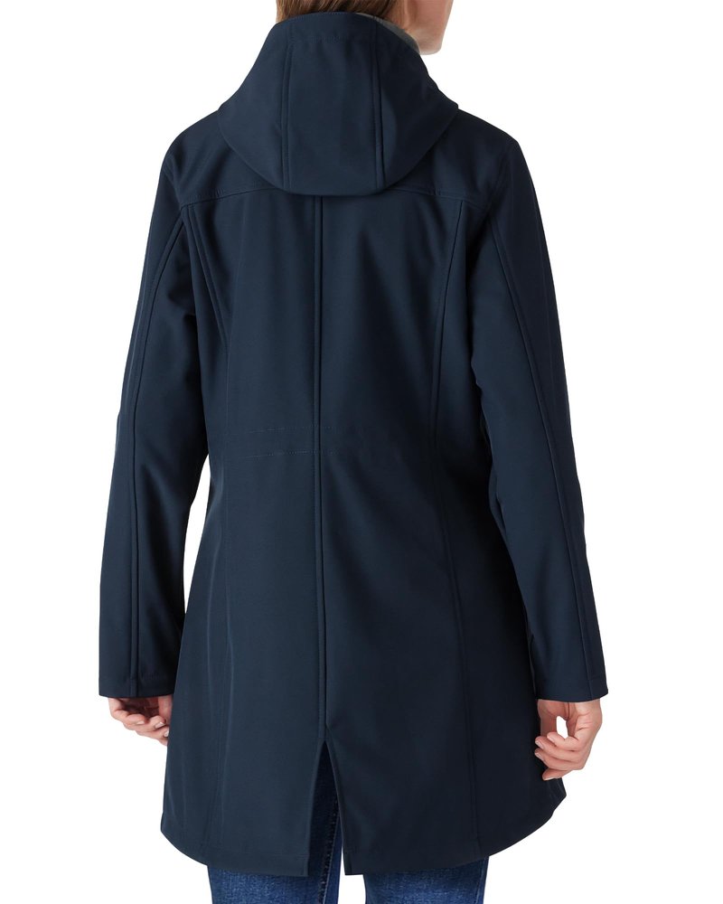 Outdoor Ventures Women's Lightweight Waterproof Fleece Lined Hooded Softshell Rain Jacket, Warm Windbreaker Long Coat