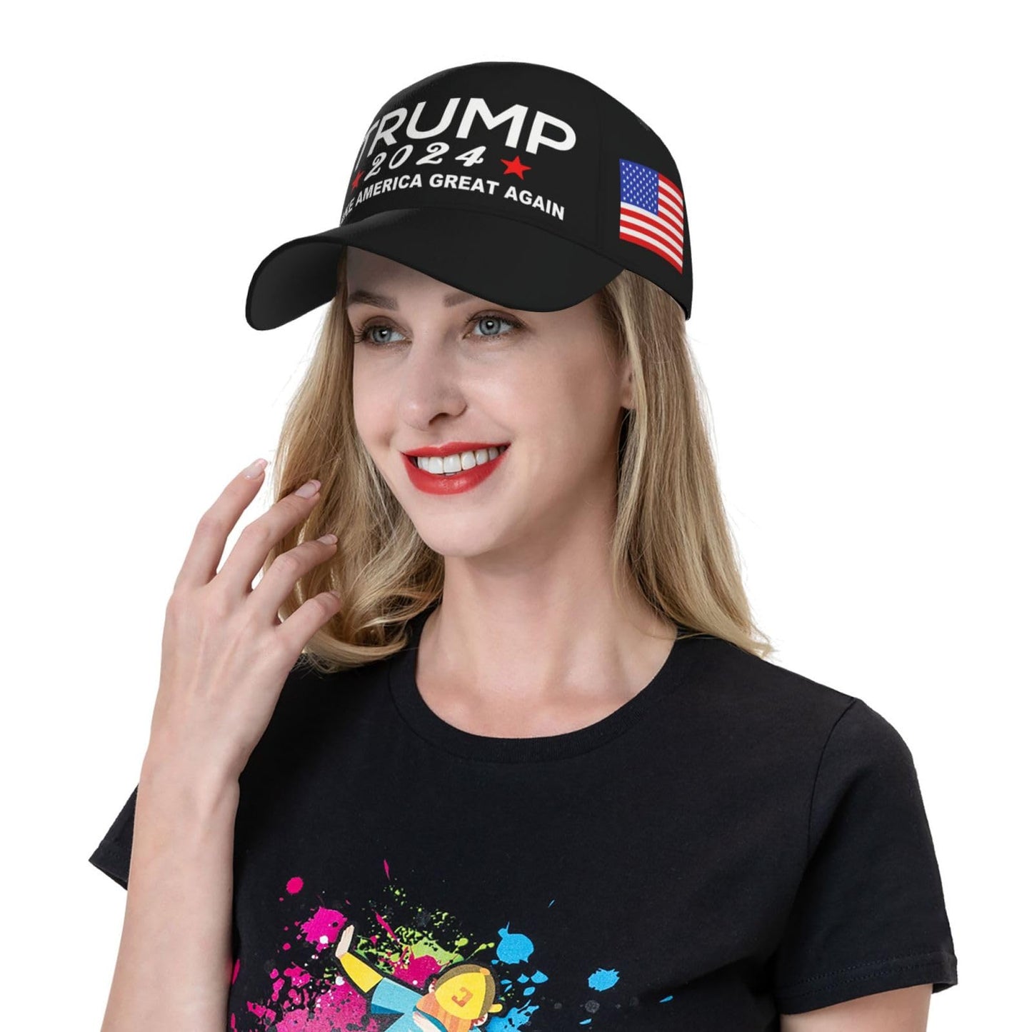 Trump 2024 Baseball Caps with American Flag Adjustable Make America Great Again Baseball Hats Patriotic Dad Hat Trucker Caps for Men Women