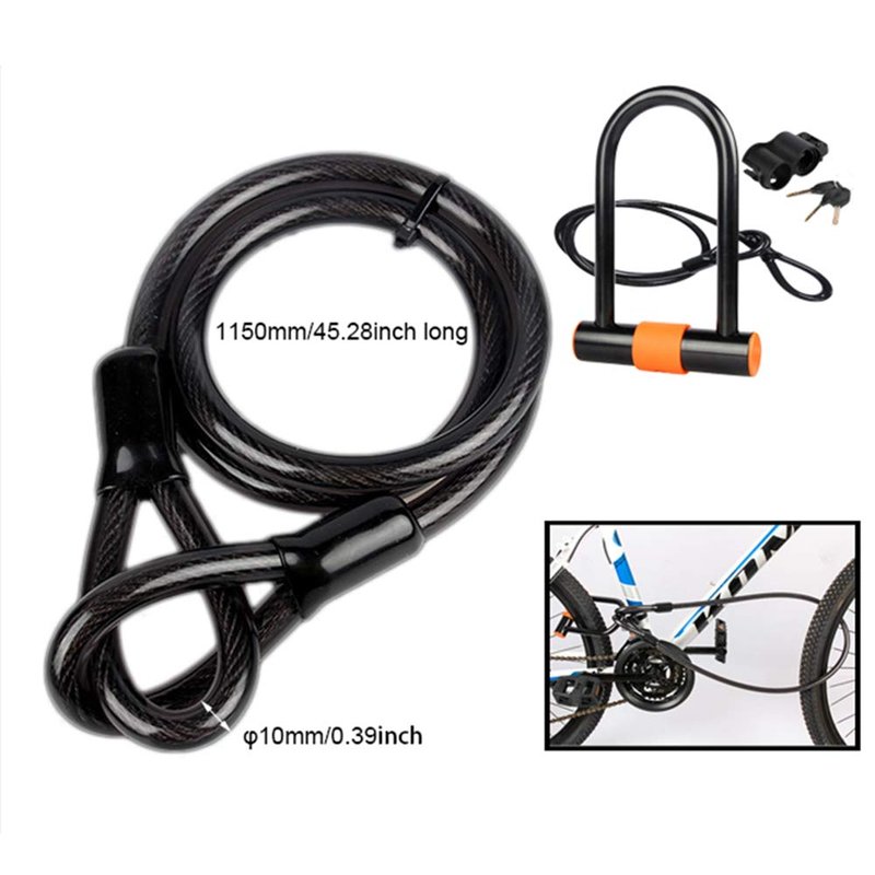 Efoxcity Heavy Duty Bicycle U-Lock with Mounting Bracket for Road/Mountain/Folding Bike/Motorcycle