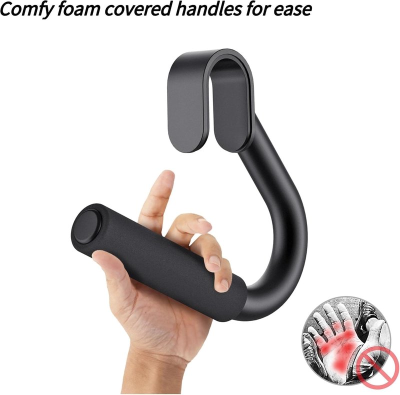 SELEWARE Multifunctional Grip Gym Handles Robust Steel Tubing Netural Grip Pullup Handle Attachments For Pull-up Bars Barbells Resistance Bands Workout Handles Covered w/Comfy Foam 1 Pair