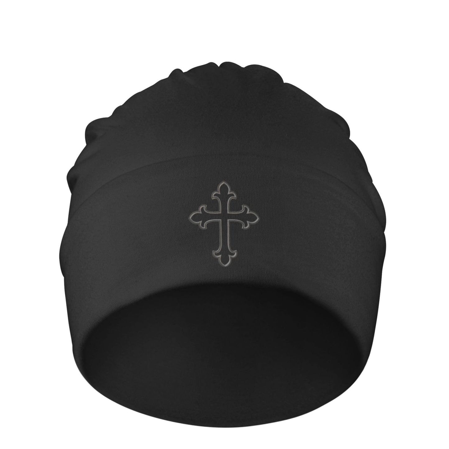Christian Cross Black Beanie Hat for Men Women Winter Hats Knit Slouchy Hats Skull Cap Hedging Hat