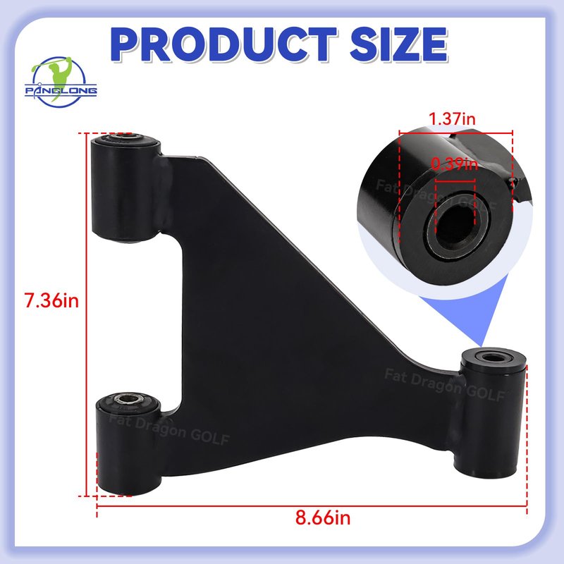 Panglong EZGO RXV Front Control A-Arm Assembly, Front Suspension A-Arm with Bushings and Sleeve-1PC, Suitable for 2008-up EZ GO RXV Gas and Electric Golf Cart, Replace OEM# 608089, 604654