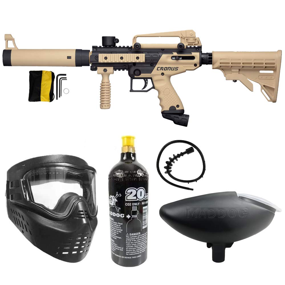 Maddog Tippmann Cronus Tactical Bronze CO2 Paintball Gun Marker Starter Package - Black/Tan