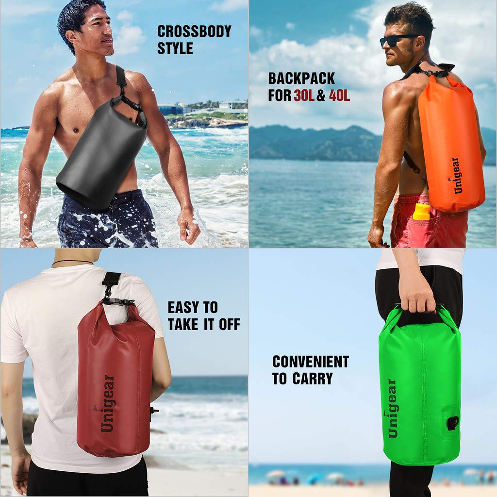 Dry Bag Sack, Waterproof Floating Dry Gear Bags for Boating, Kayaking, Fishing, Rafting, Swimming, Camping and Snowboarding (Green, 30L)