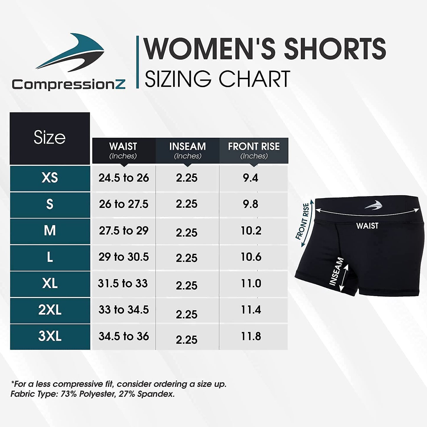 CompressionZ Women's Compression Shorts - Spandex Short Biker Shorts Women - Cheer Spandex Shorts - Gymnastics, Running, Fitness, Yoga, Swim, Bike