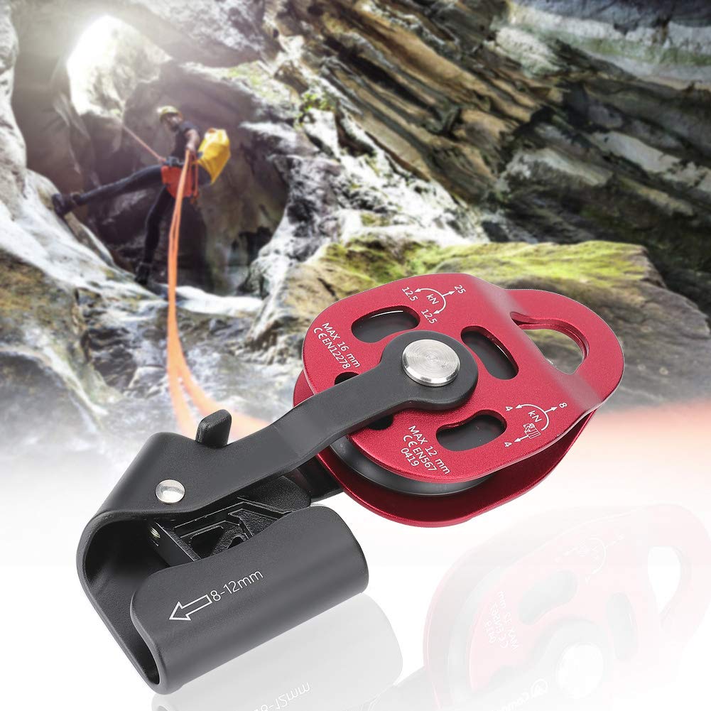 Keenso Climbing Pulley, 4KN Load Capacity, Aluminium Construction Single Rope Pulley, Compact and Durable for Indoor Climbing, Outdoor Climbing, Training Equipment, Home Gym