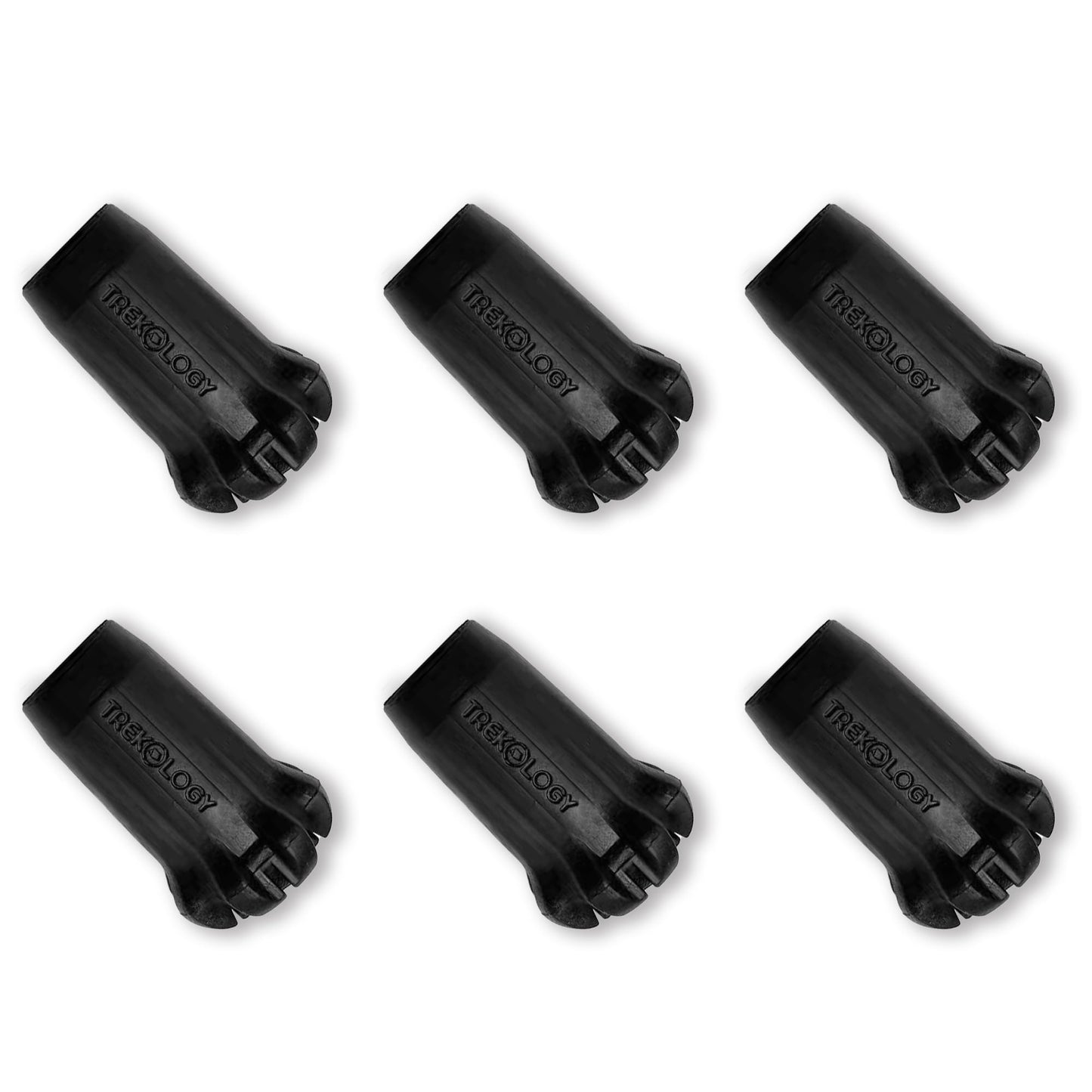 TREKOLOGY Black Trekking Pole Tips Replacement, 6pc/Set Hiking Pole Tips, Rubber Walking Pole Tips, Rubber Tips Trekking Poles Tip Walking Stick/ 11mm Hole Diameter - Fit Most Standard Hiking Poles