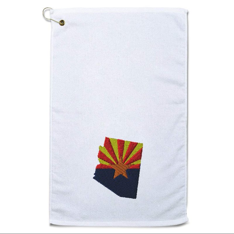 Golf Towel Arizona Flag State Cotton Bag Accessories White