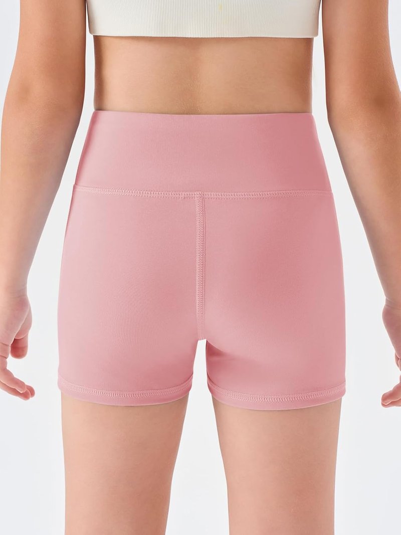 Girls Athletic High-Waisted Yoga Shorts - Comfy Dance & Biker Gymnastics Shorts | Sizes 5-14Y